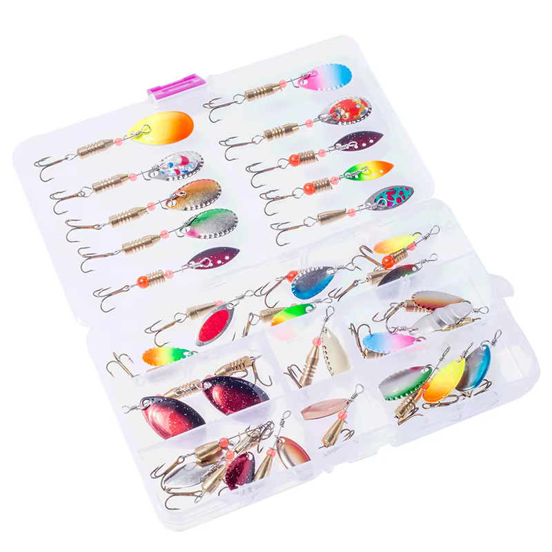 Set completo de señuelos artificiales OUTKIT en estuche organizador