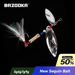 Señuelo Bazooka spoon para lubina – Metal con pluma 5-9g