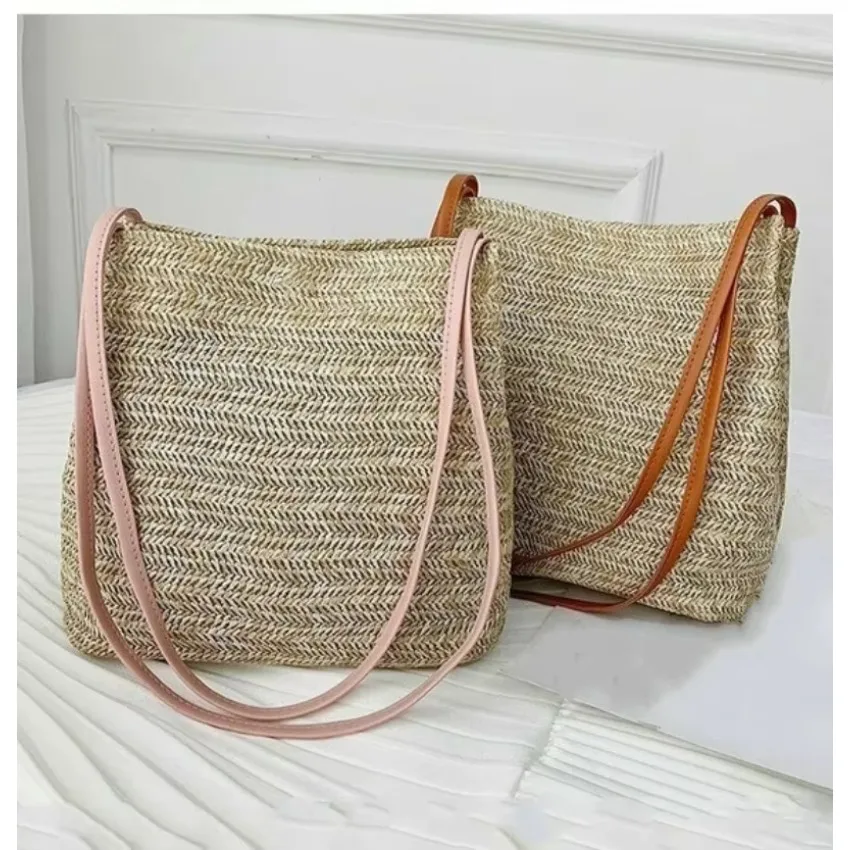 Bolso bandolera redondo de mimbre bohemio mujer estilo playa - imagen 4
