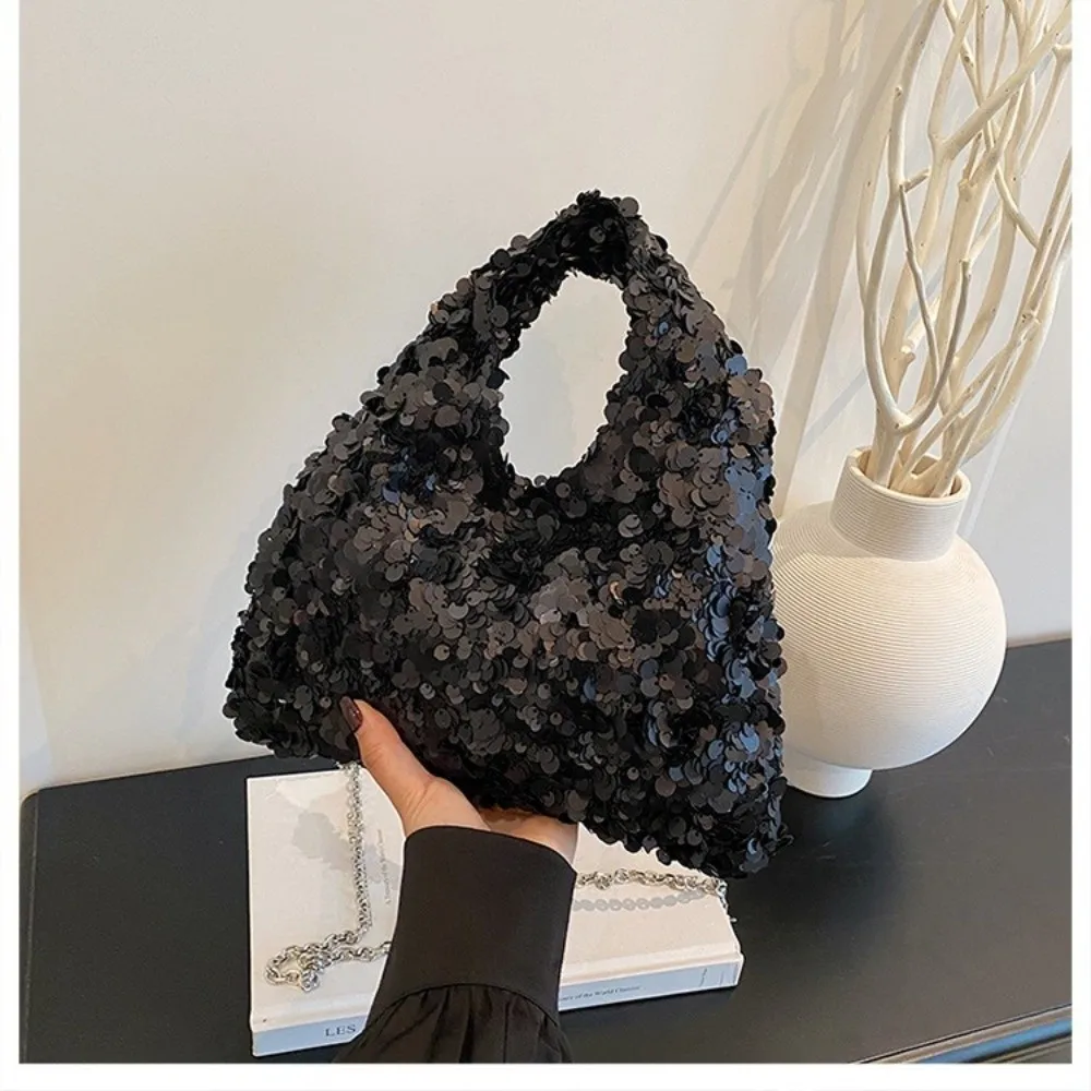 Bolso de noche glamuroso brillante con lentejuelas y bandolera mujer - imagen 5