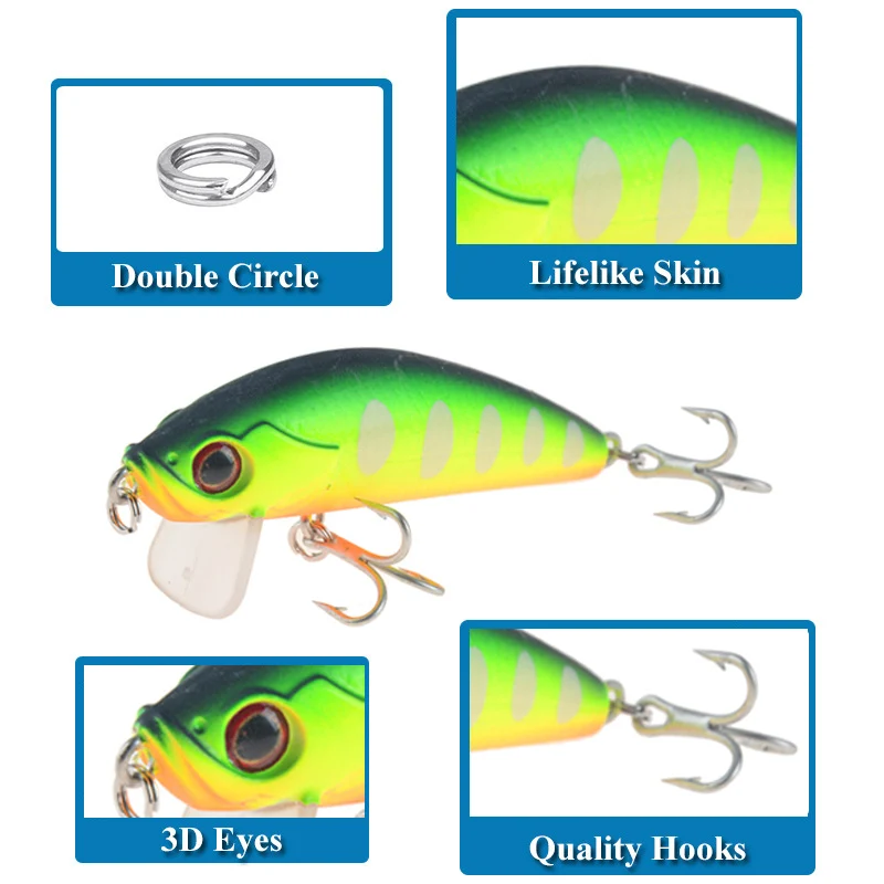 Crankbait flotante con ojos 3D – Señuelo para carpa y lucio - imagen 2