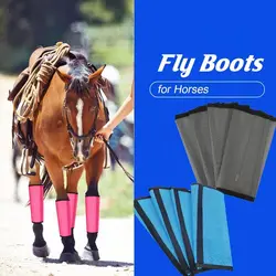 Botas transpirables para caballos de malla ajustables anti-moscas