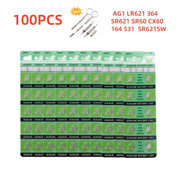 Pila botón AG1 LR621 1,5V alcalina compatible SR621 para reloj