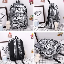 Mochila mujer nylon graffiti impermeable gran capacidad escolar