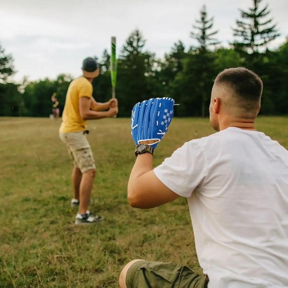 Guante de béisbol de cuero sintético azul para práctica - imagen 3