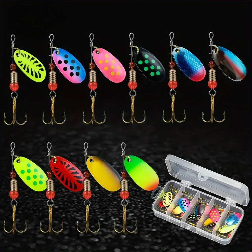 Set de 10 señuelos metálicos para pesca