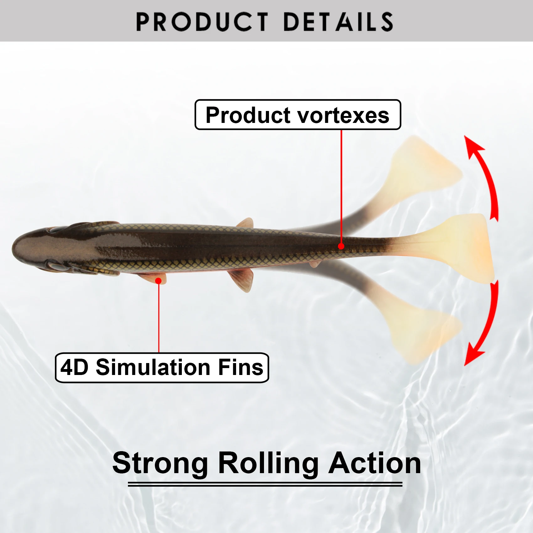 Spinpoler Bombshad Swimbait – Señuelo de vinilo para lucio - imagen 3