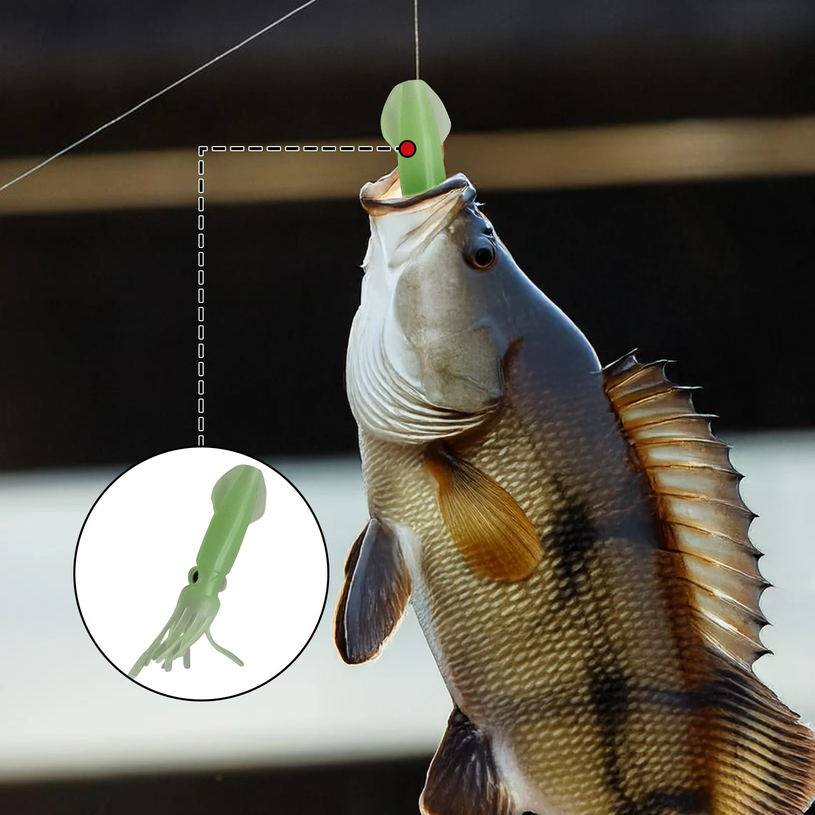Señuelos luminosos tipo calamar para pesca nocturna en agua salada - imagen 3