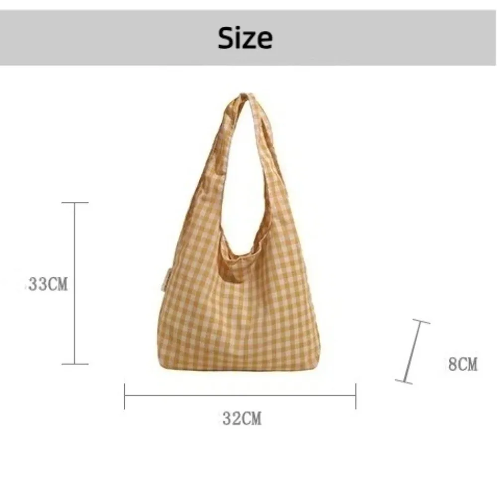 Bolso vintage a cuadros, tonos amarillo y rojo