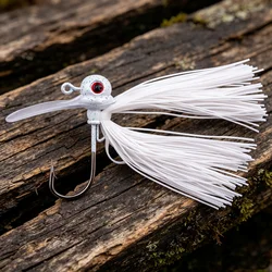 Spinner con cabeza jig y ojo 3D anti-ensartamiento para lubina