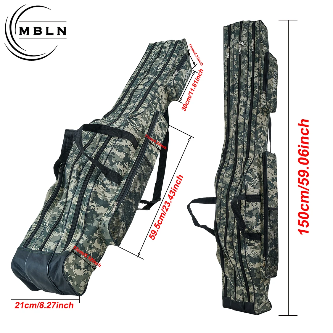 Bolsa plegable camuflaje urbano para caña de pescar - imagen 4