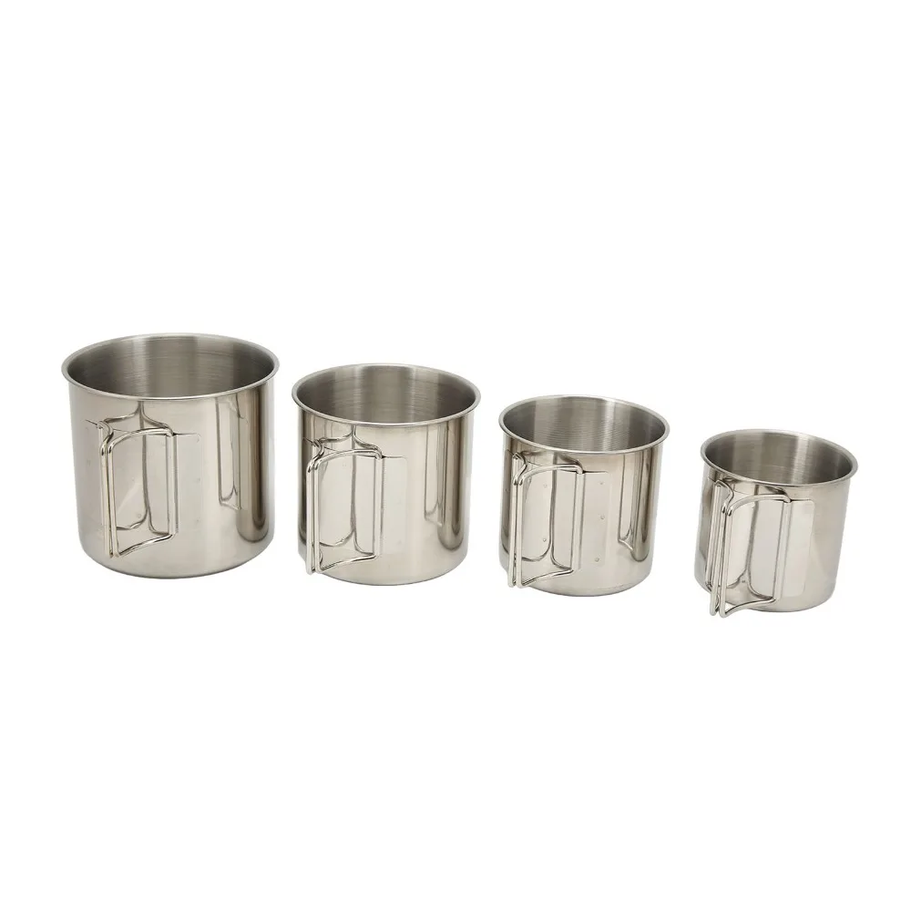 Tazas de camping inox con asa plegable apilables y duraderas - imagen 2