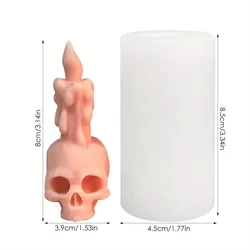 Molde de silicona 3D de calavera para hacer velas Halloween