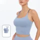 Top deportivo mujer alta elasticidad color sólido diseño cruzado