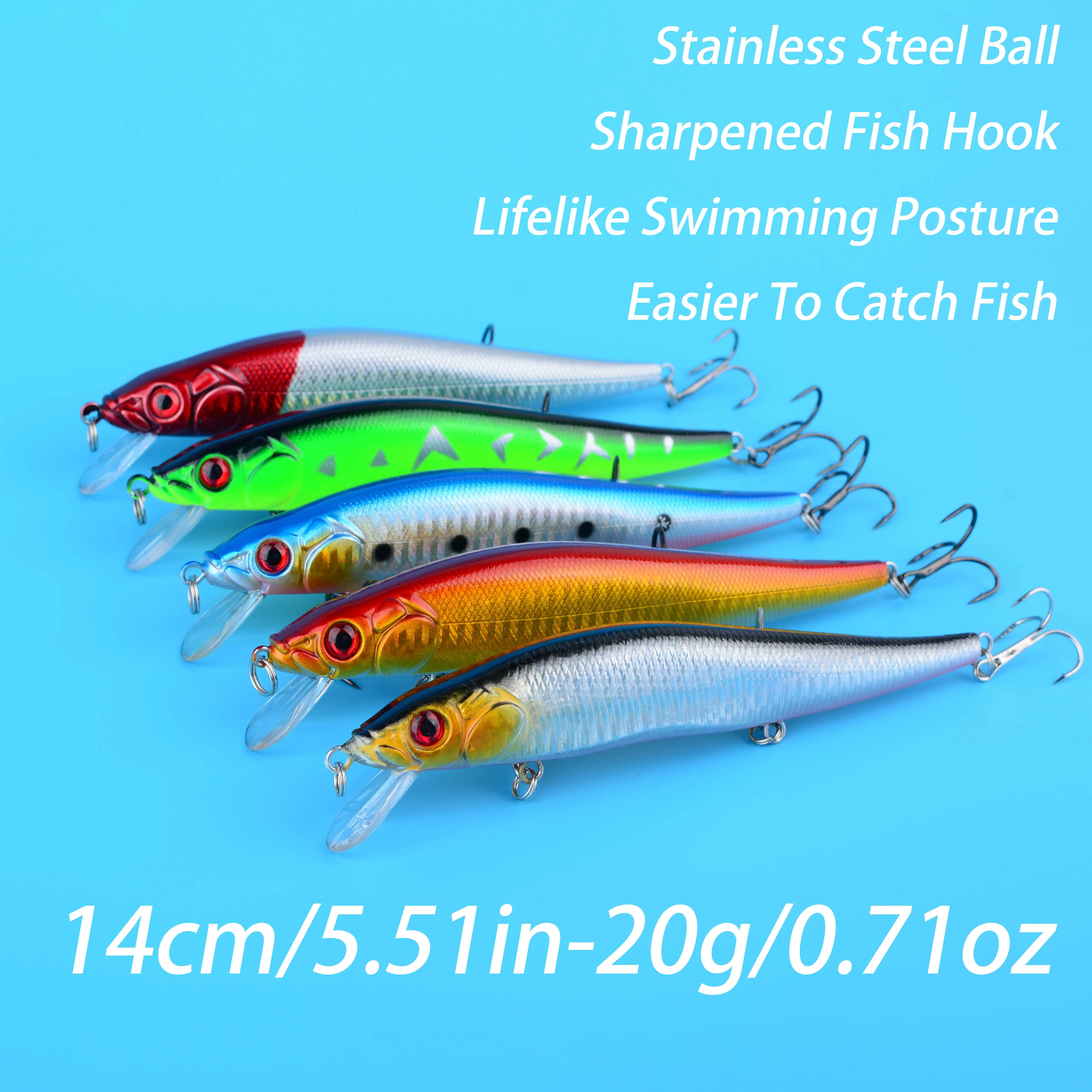 Jerkbait minnow duro flotante para lubina y pike con acción - imagen 3