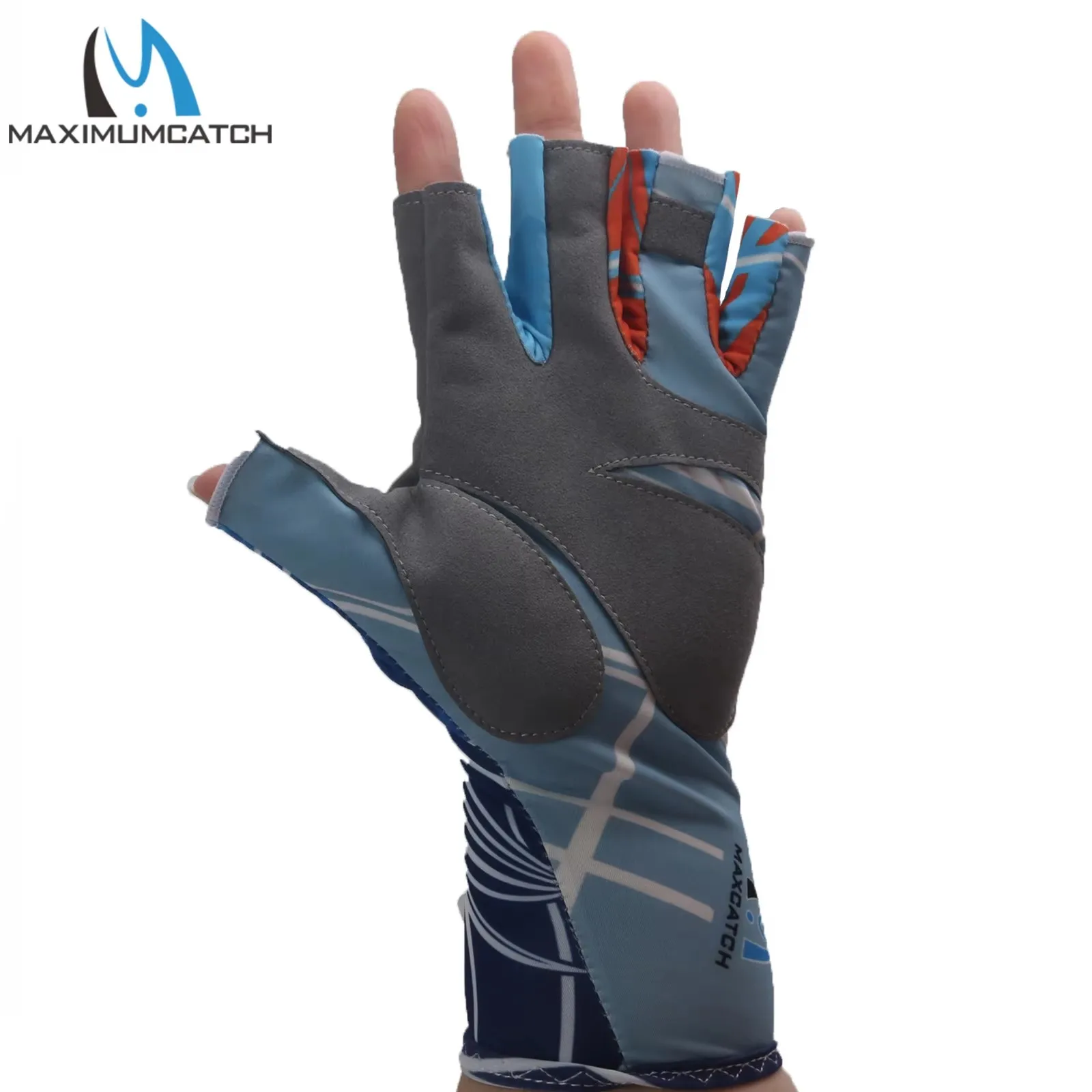 Maxcatch Guantes de pesca medio dedo antideslizantes transpirables - imagen 4