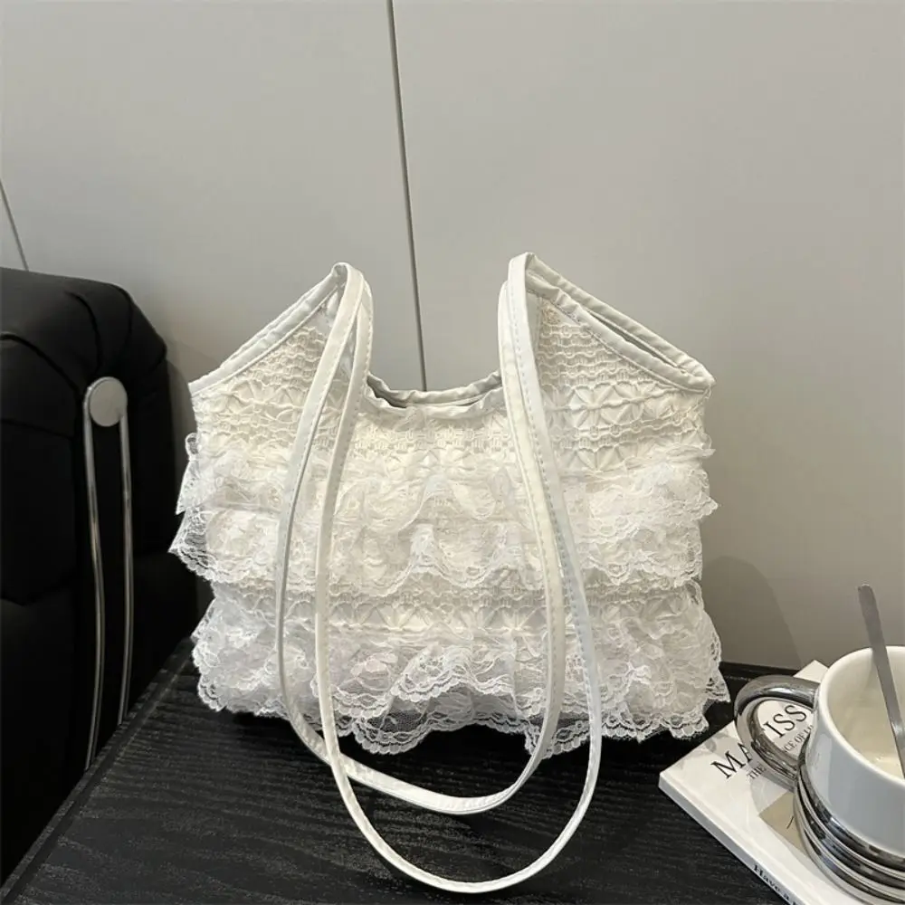 Bolsa tote de encaje veraniego con gran capacidad y bandolera - imagen 5