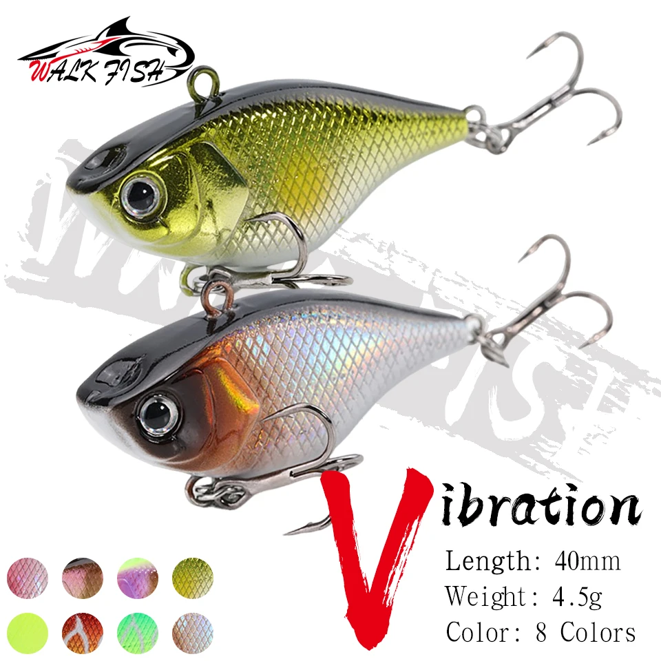 WALK FISH Señuelo duro vibración anzuelos triples