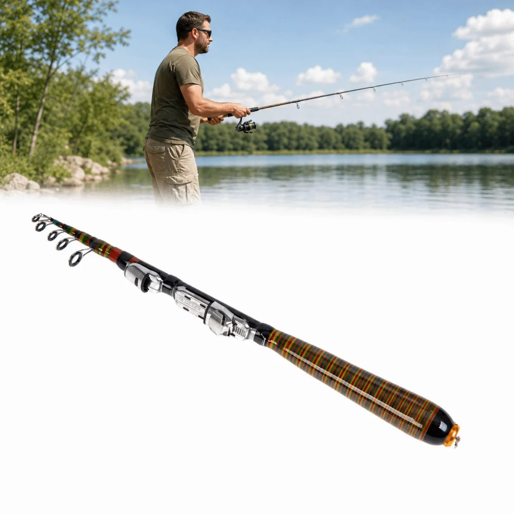 Caña telescópica de carbono portátil para pesca en agua salada - imagen 5
