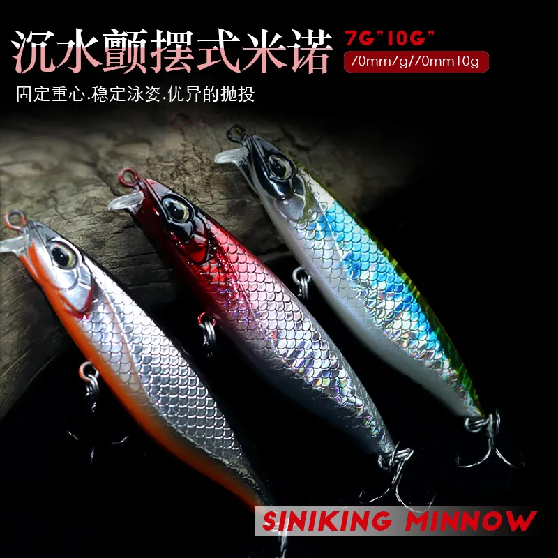 Swolfy Señuelo Minnow Hundible Jerkbait para lubina y trucha - imagen 5