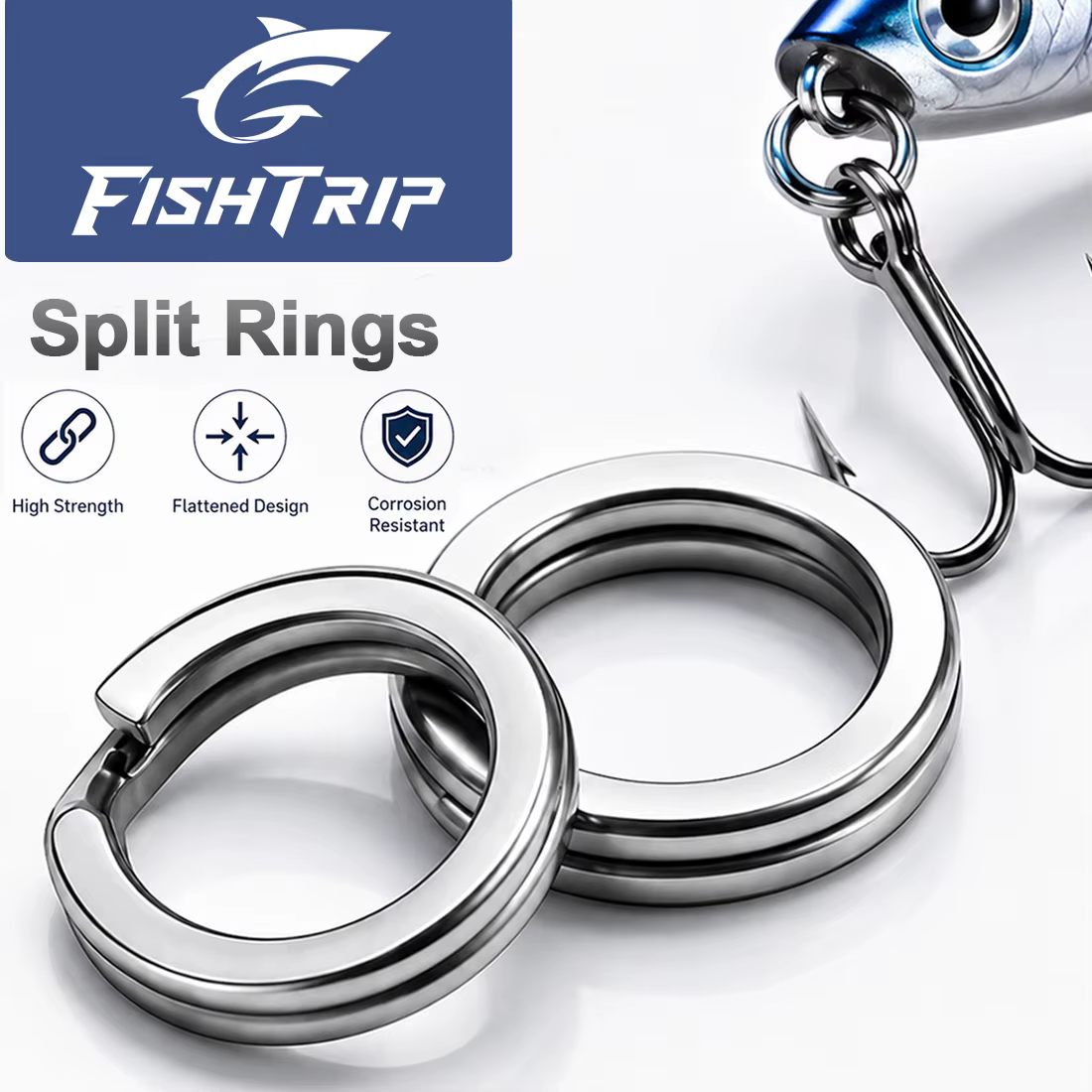 Anillas Cerradas Acero Inoxidable FishTrip para Pesca Marina