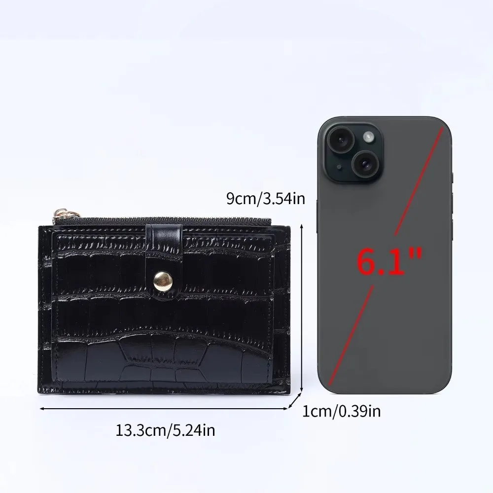 Cartera ultrafina de PU para mujer, con ranuras y monedero - imagen 4