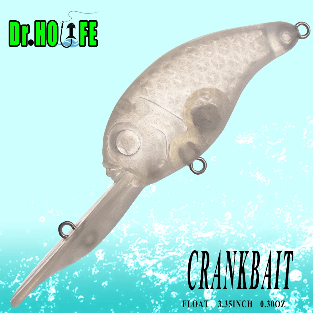 Señuelos Crankbait flotantes Dr.Holife – cuerpo blanco para bricolaje - imagen 4
