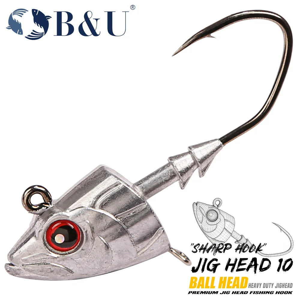 Anzuelos Jig Head B&U – plomo afilado y resistentes para vinilo