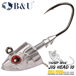Anzuelos Jig Head B&U – plomo afilado y resistentes para vinilo