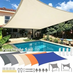 Toldo impermeable rectangular con protección UV para jardín y patio