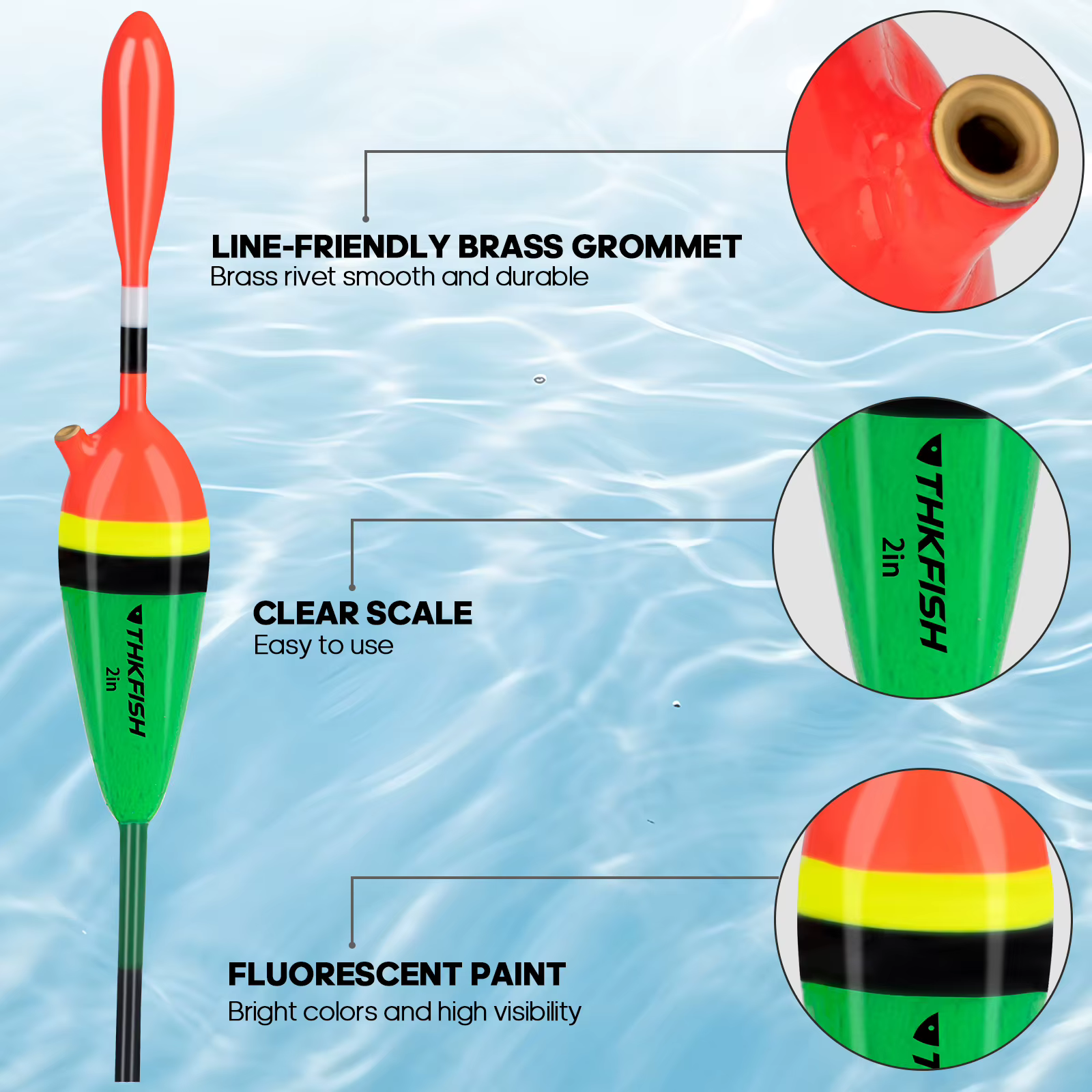 Flotadores Deslizantes de Balsa – 2-3″ para Crappie y Walleye - imagen 3
