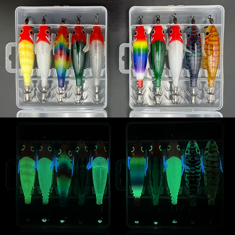 ShareShark Señuelos Fosforescentes para Calamares y Pulpos – Pesca Marina - imagen 2