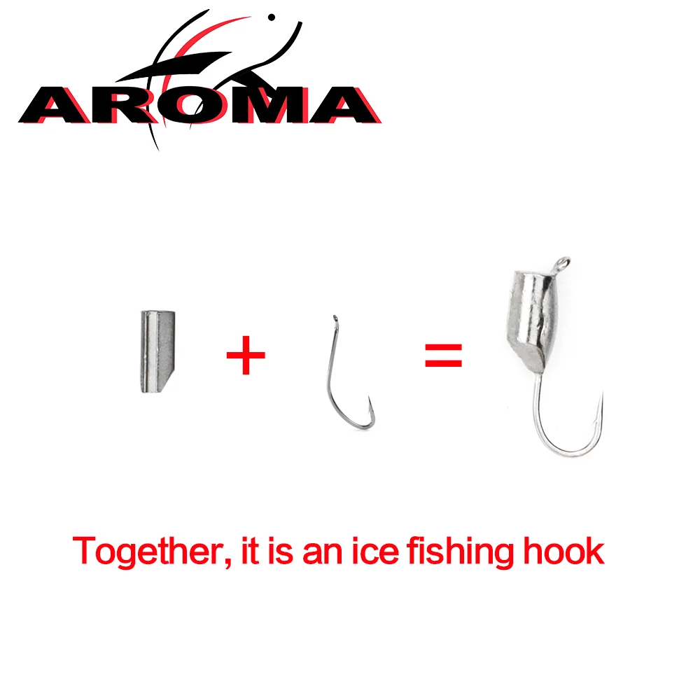 AROMA Cabeza de anzuelo pesca en hielo larga para montaje – sin gancho - imagen 5