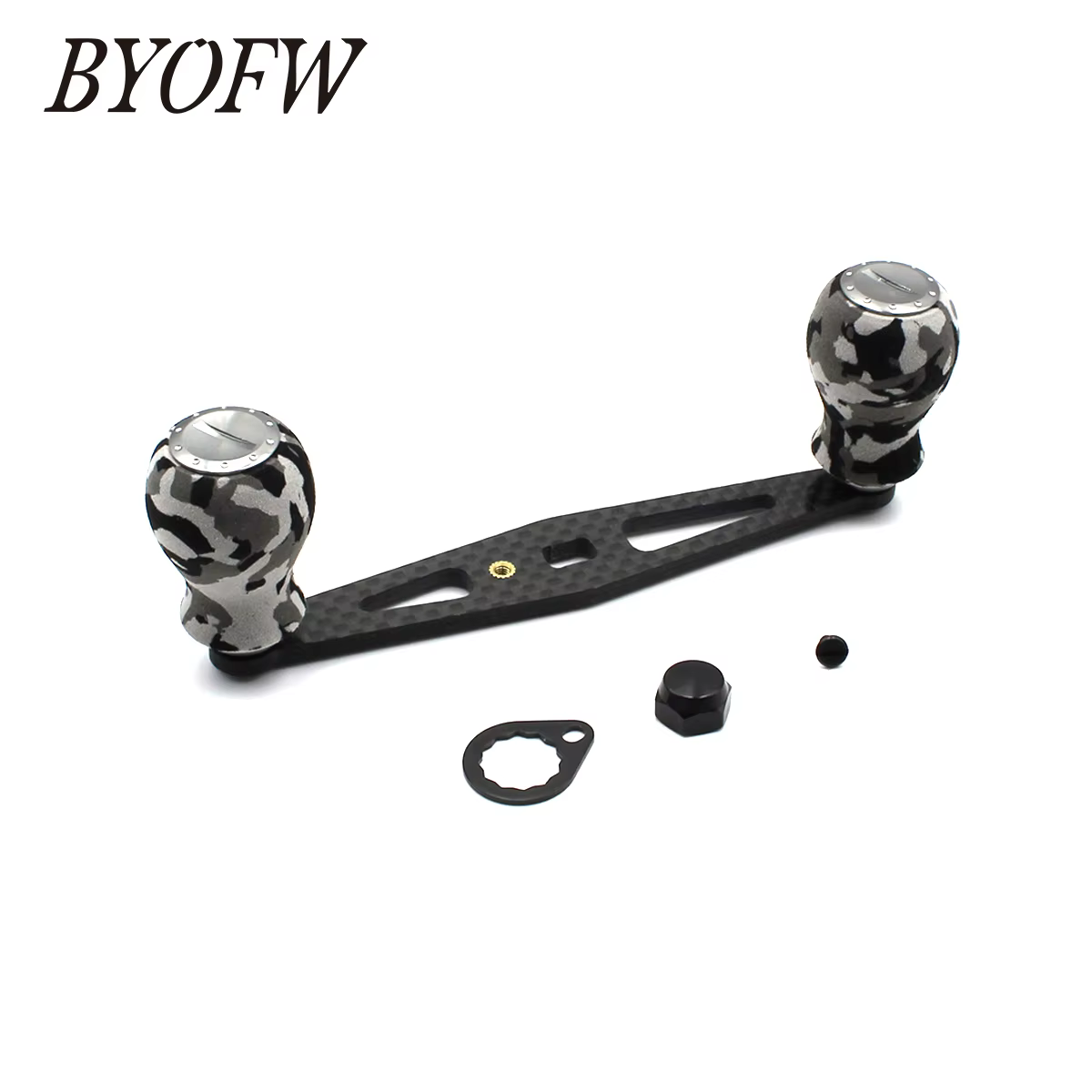 BYOFW Manivela de carrete fibra de carbono para curricán/baitcasting