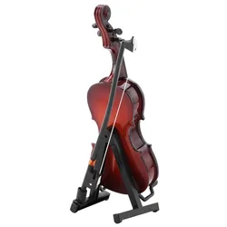 Violonchelo en miniatura de madera con estuche y soporte coleccionable