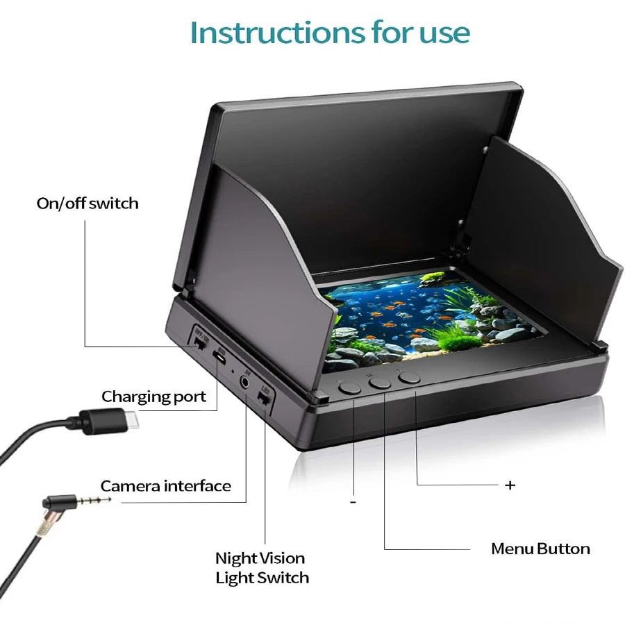 FOURQ localizador de peces portátil con sonda 4,3" LCD y visión nocturna - imagen 3