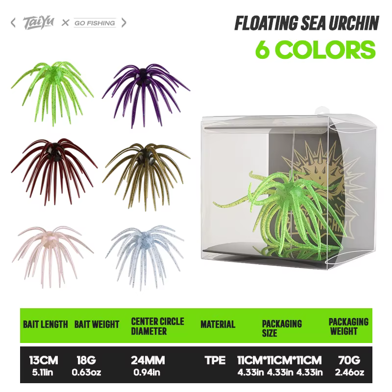 Vinilo Taiyú Erizo de Mar 13 cm con tentáculos biónicos para spinning - imagen 5