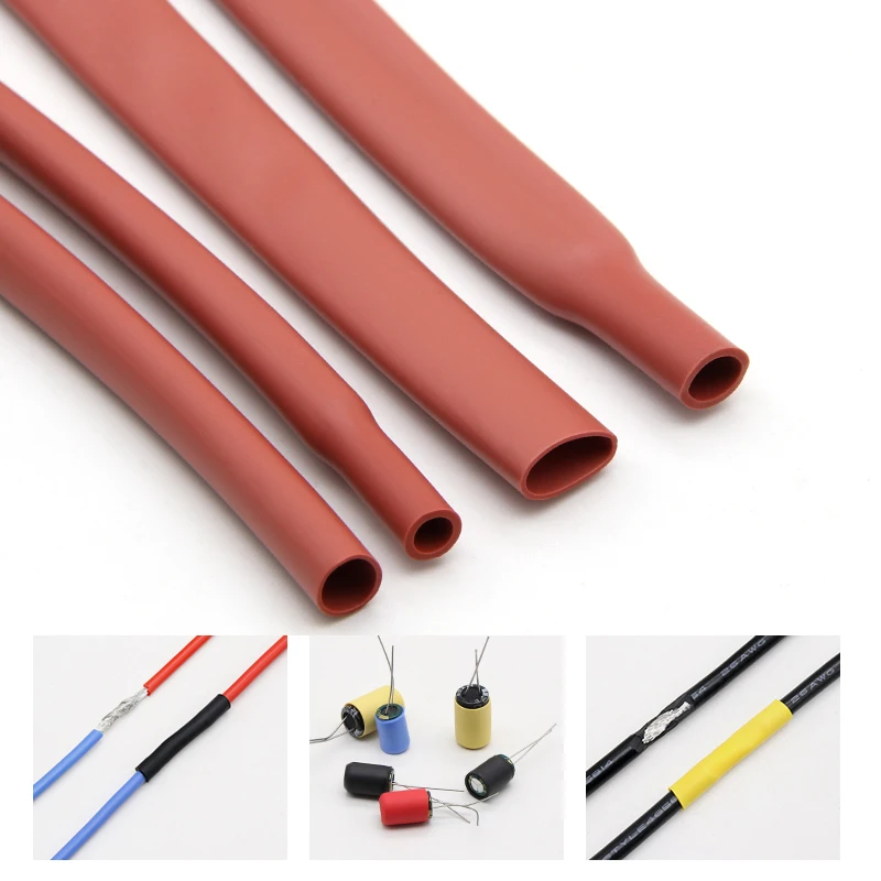 Tubo termorretráctil de silicona rojo, resistente al calor - imagen 5