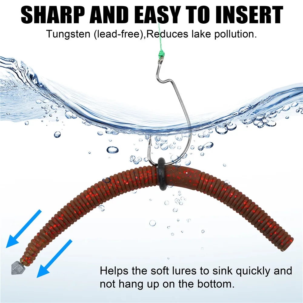 Plomos tipo clavo para pesca de profundidad Wacky Rig Texas - imagen 4
