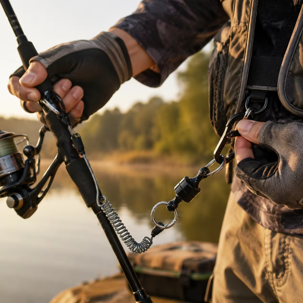 Plomada con línea de seguridad retráctil para pesca - imagen 4