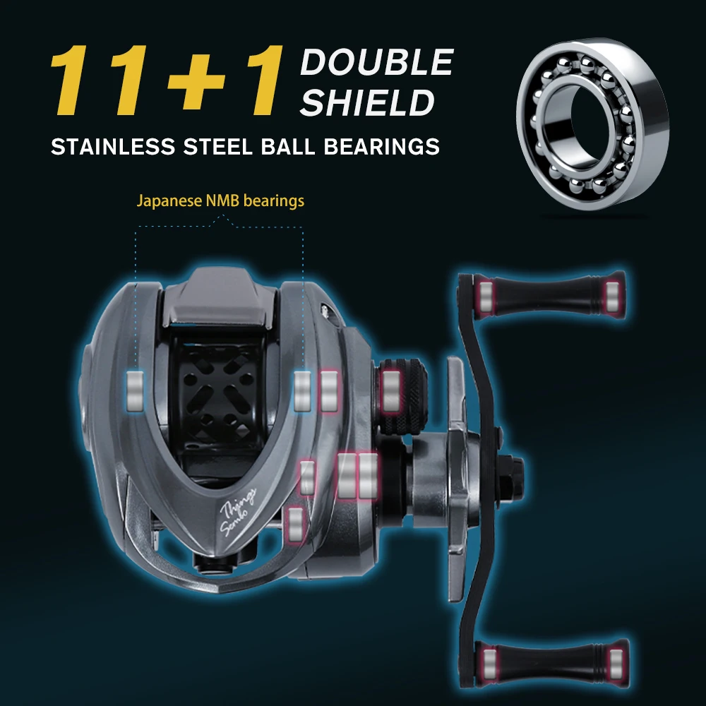 ZUKIBO Carrete Baitcasting Ultraligero 11+1BB para Agua Salada - imagen 3