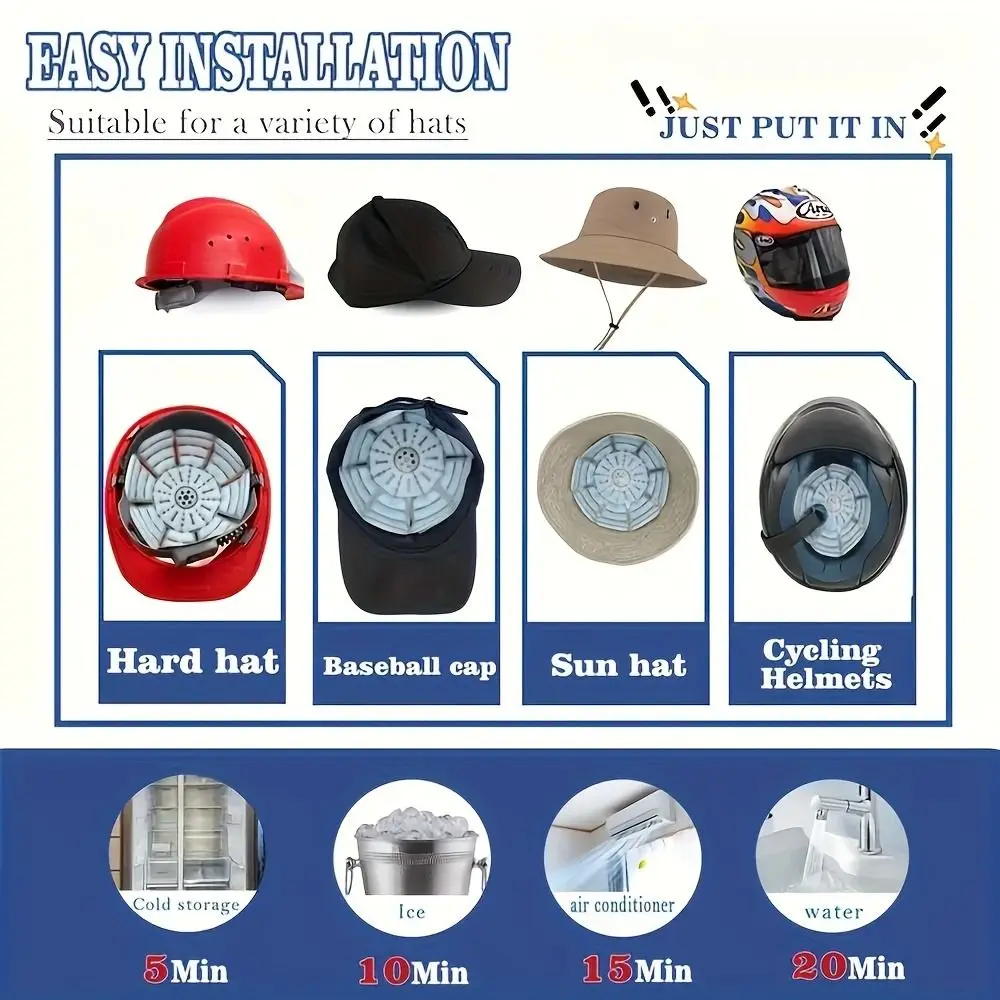 Gorra refrigerante PCM con almohadillas de hielo reutilizables camping - imagen 3