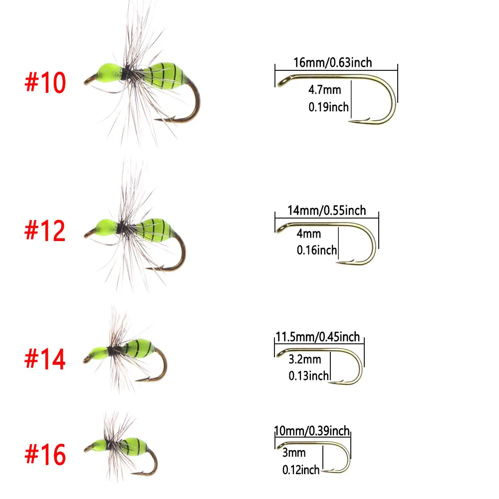 Pack de 6 moscas secas terrestres para trucha
