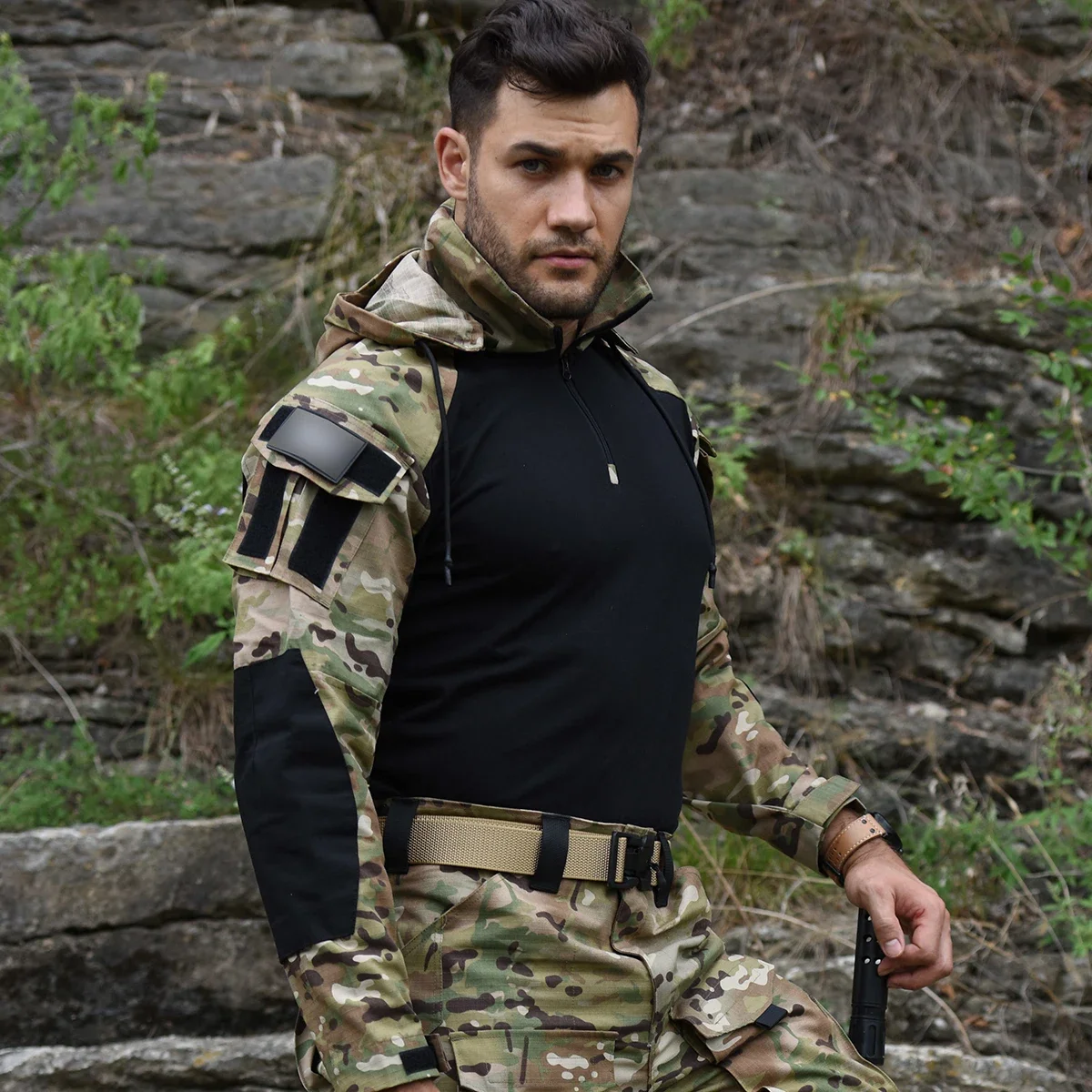 HAN WILD Camiseta de algodón camuflaje para pesca - imagen 5