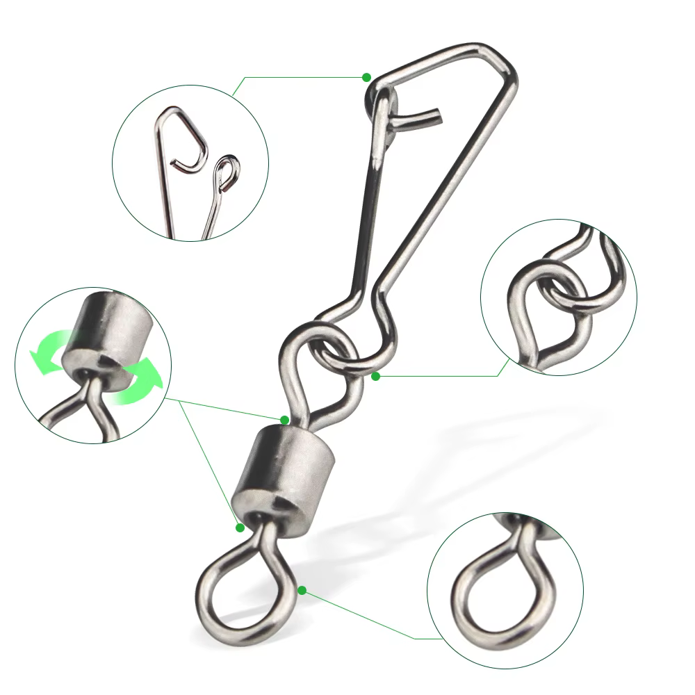 Conector Giratorio DNDYUJU Acero Inoxidable – Snap Swivel para Señuelo - imagen 5