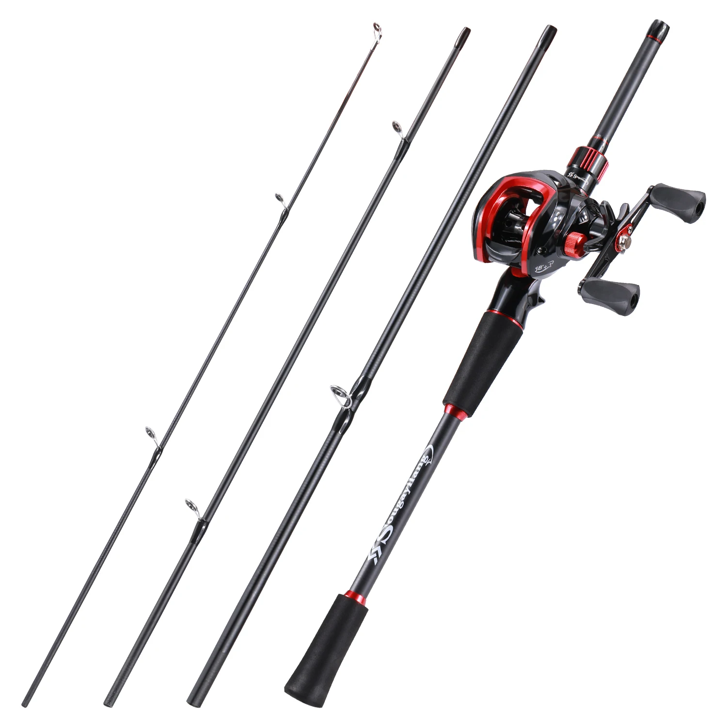 Juego de pesca Sougayilang completo con caña, carrete, sedal y cebo