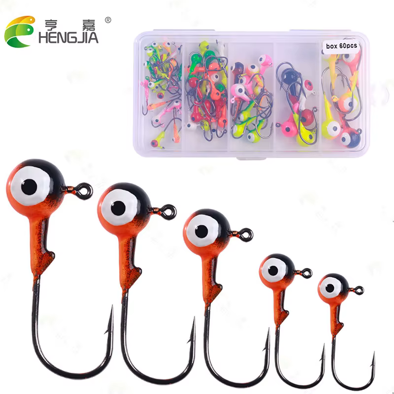 Anzuelos de pesca coloridos con púas – Juego multicolor para aparejos - imagen 3