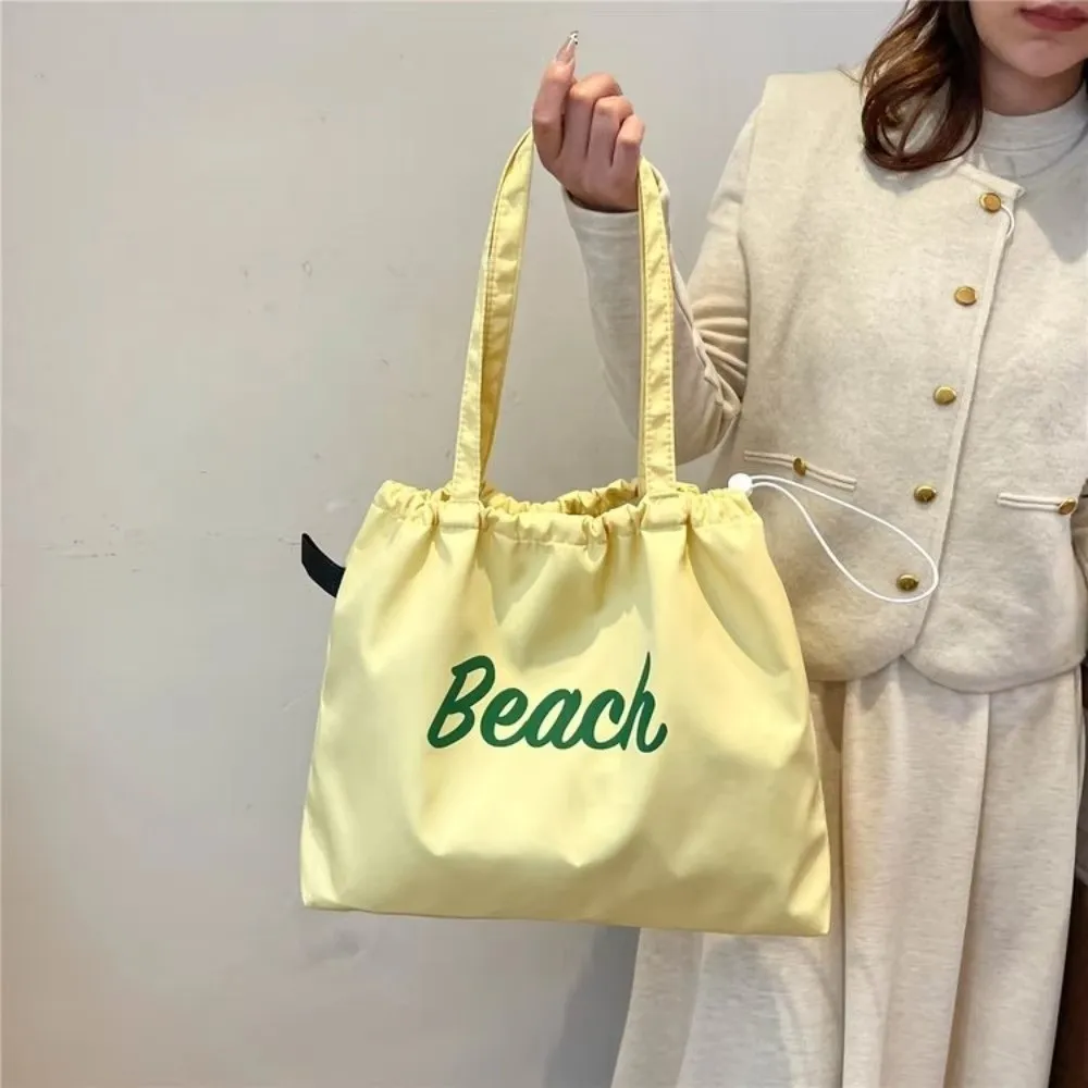 Bolso de lona de pesca letras impresas, hombro informal gran capacidad - imagen 5