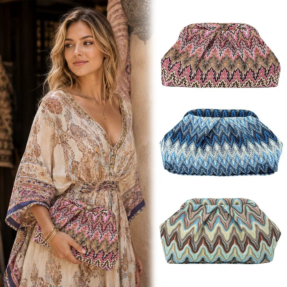 Bolso de Mano Bohemio Jacquard para Mujer – Gran Capacidad y Estilo Retro - imagen 3