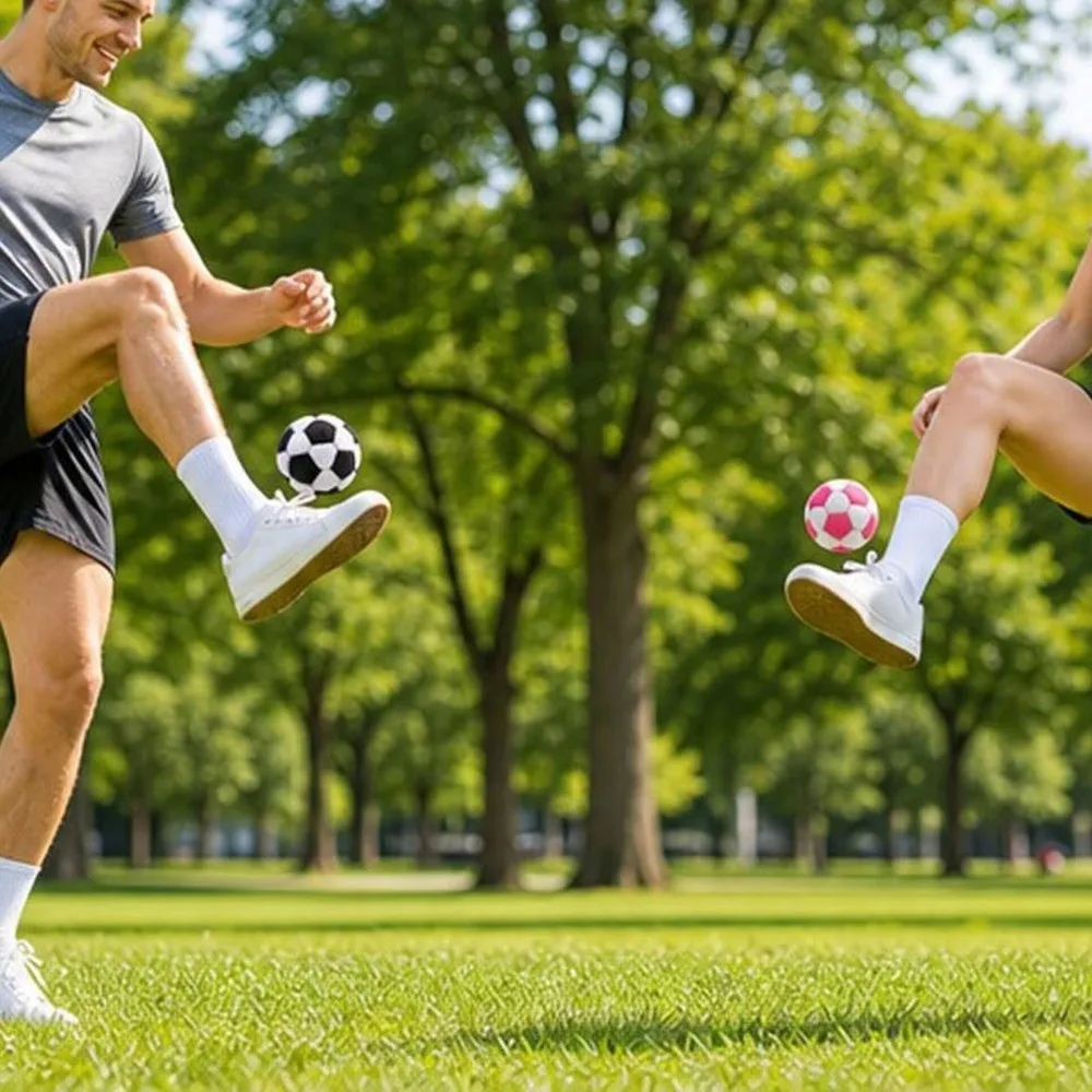 Entrenamiento de coordinación con footbag de felpa